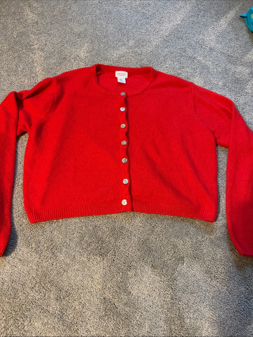 Song of Style Super Soft Red Button-Front Women's Sweater Cardigan